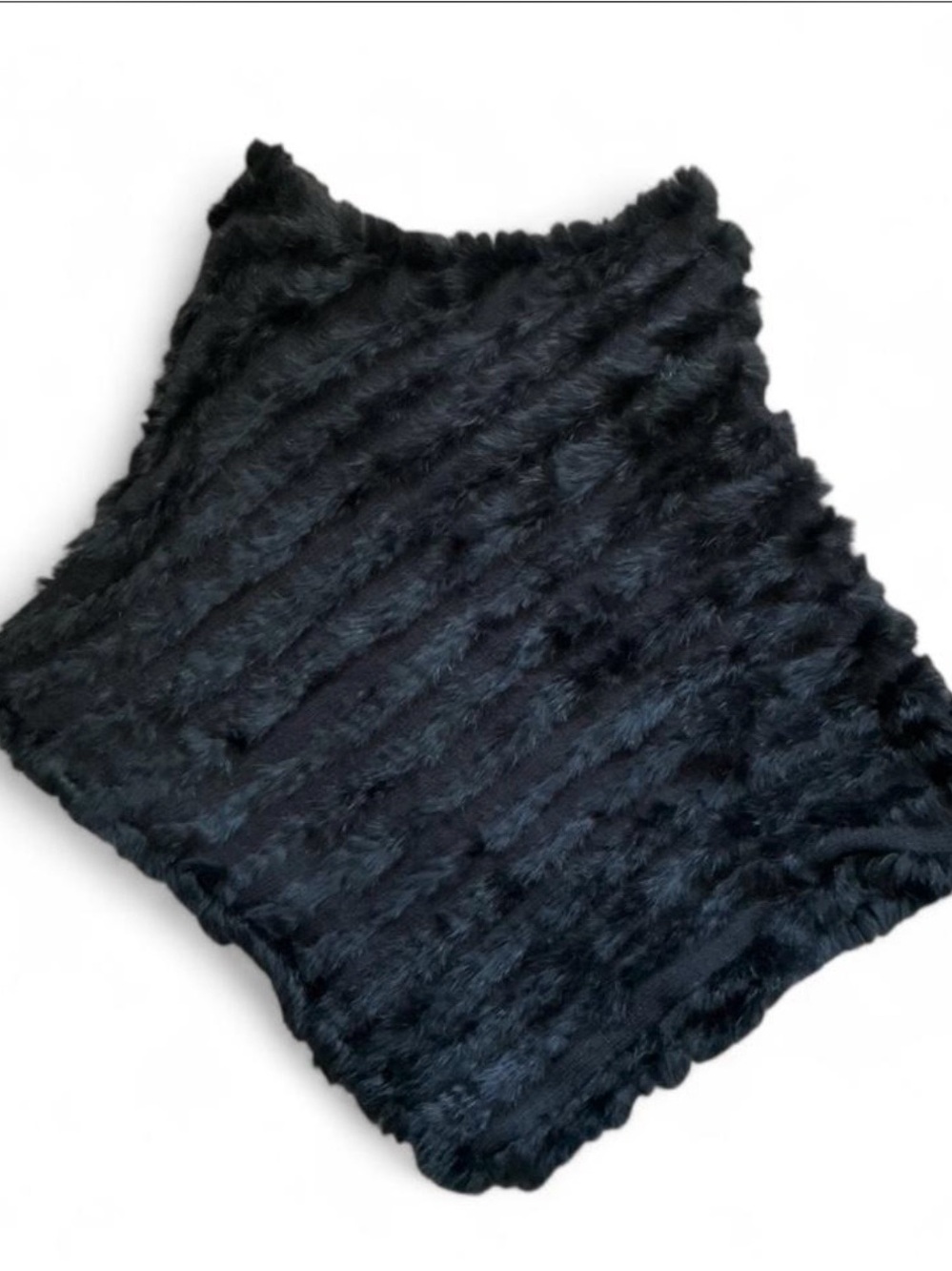 Black Faux Fur Poncho Shrug - Elegant Women's Cover-Up